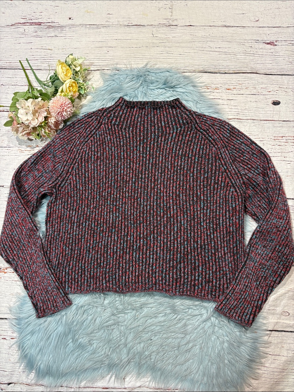 Lululemon Cotton-Cashmere Blend Mock Neck Sweater Marled
